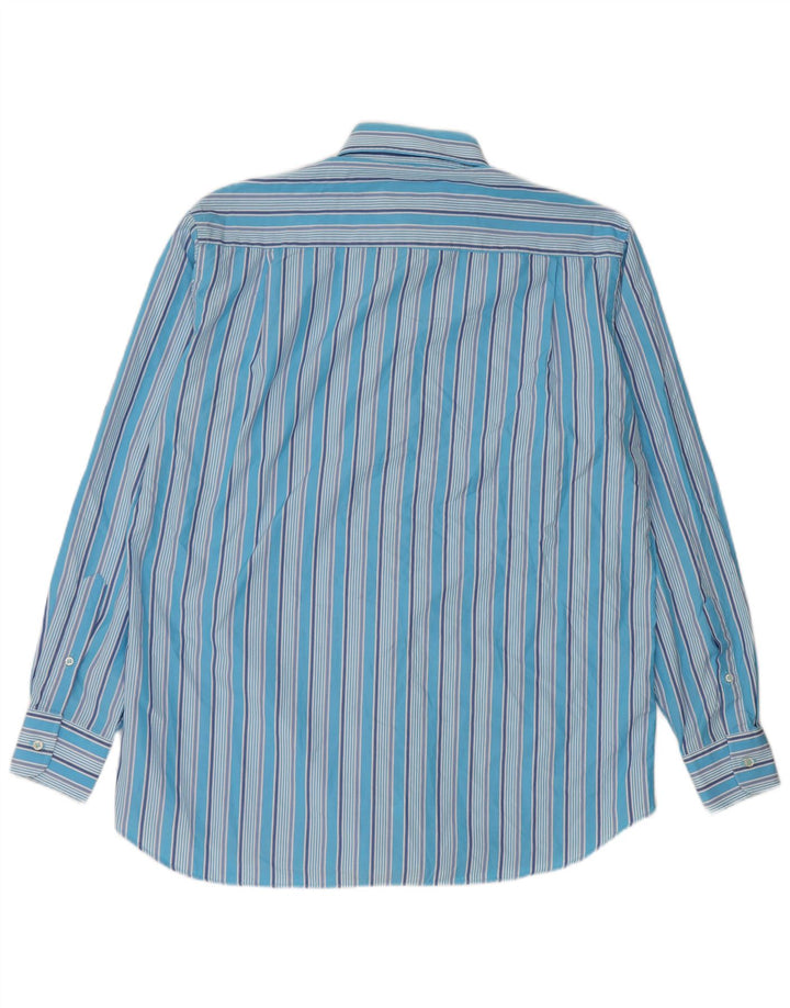 Paul & Shark Camisa para hombre Talla 40 Algodón a rayas azul medio