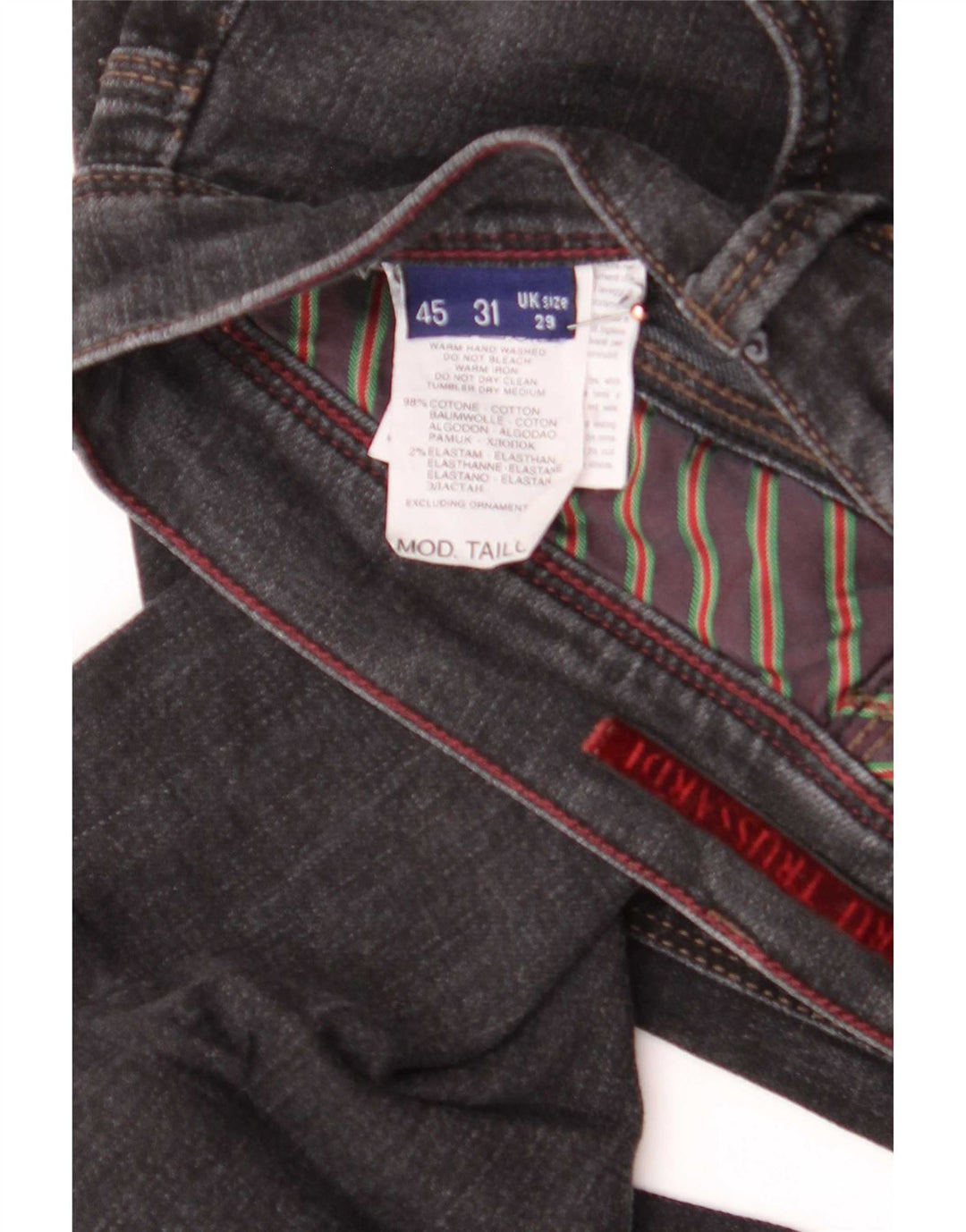 Vaqueros Trussardi Hombre Rectos W29 L32 Gris Algodón