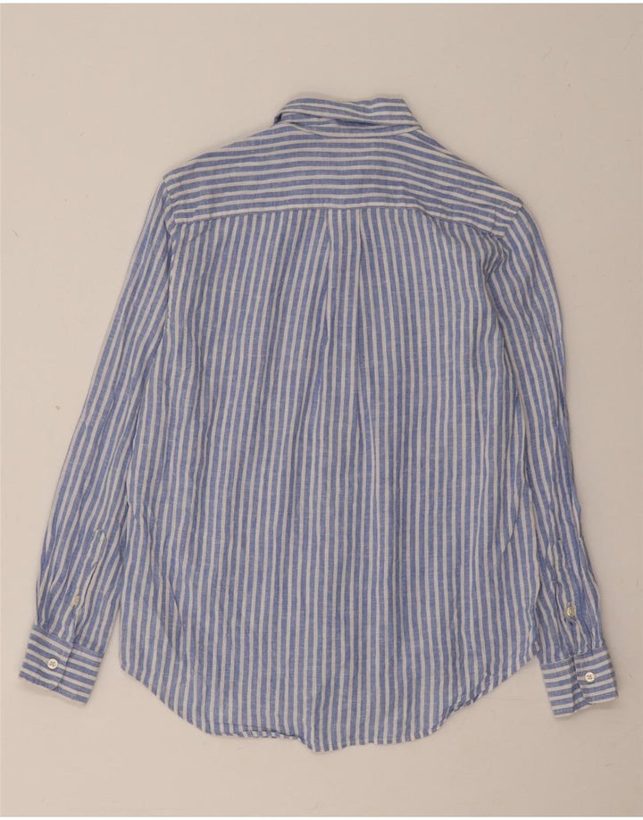 Ralph Lauren Camisa Niño 10-11 Años Lino Rayas Azul Medio