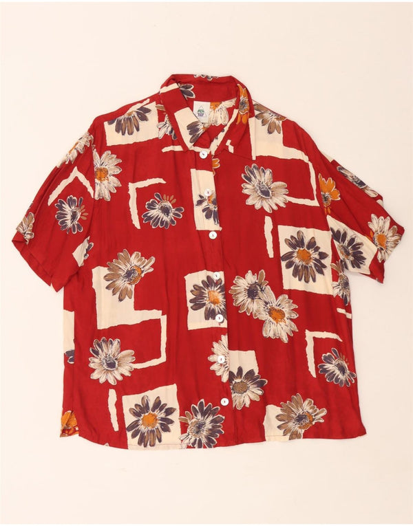 C&A Blusa camisera de manga corta New Fast para mujer EU 42 Large Red Floral
