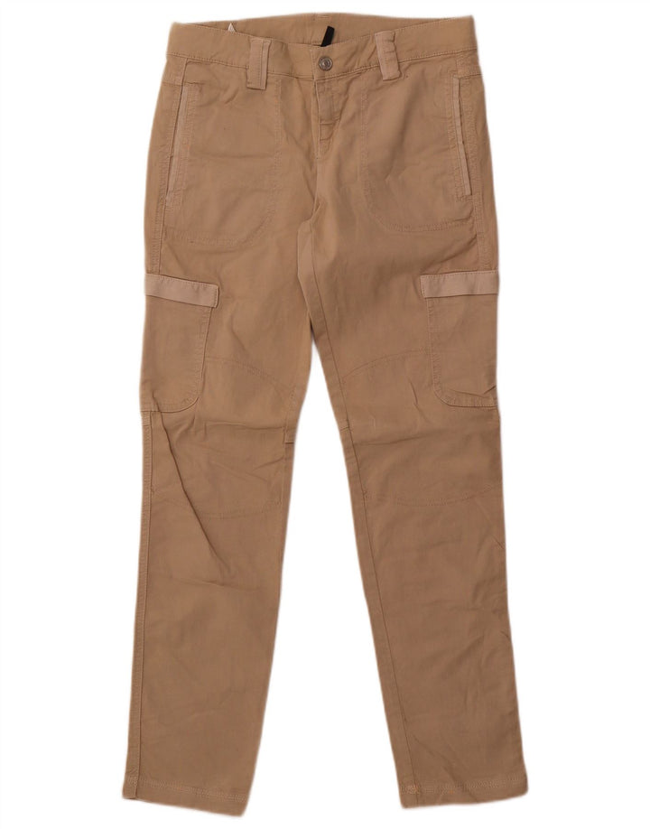 Benetton Pantalón Cargo Slim Mujer IT 42 Medium W30 L30 Algodón Beige