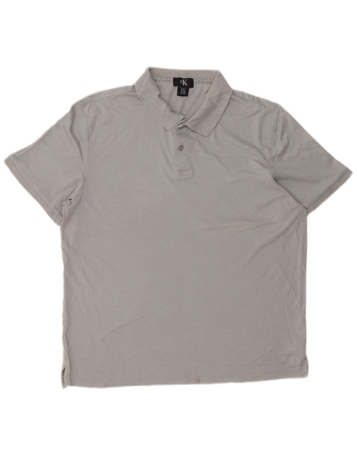 CALVIN KLEIN Polo para hombre grande gris algodón