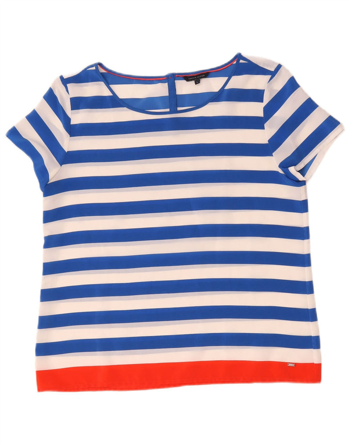 Tommy Hilfiger Blusa para mujer Top UK 46 Grande Azul Rayas