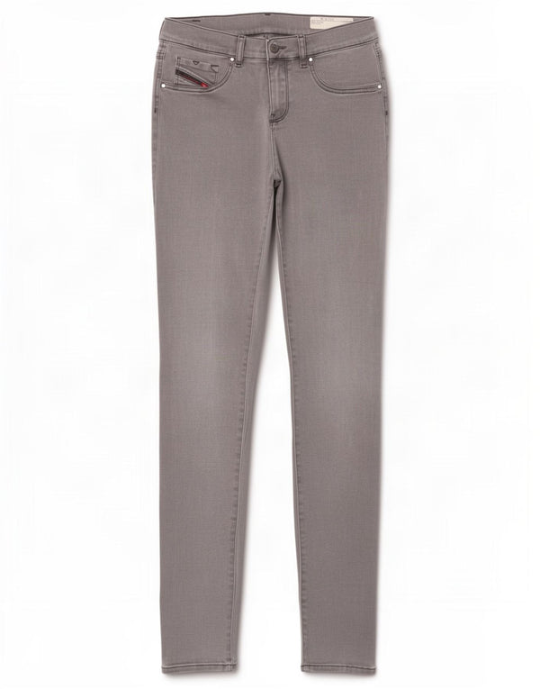 Diesel Mujer Livier Vaqueros Jegging Super Slim De Cintura Baja W31 L35 Algodón Gris