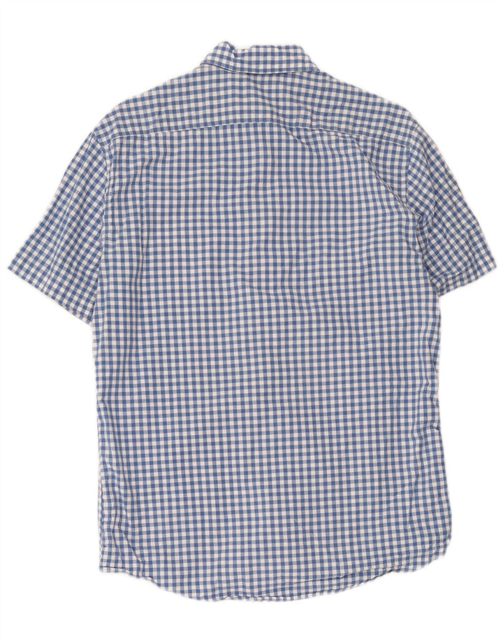 Camisa de hombre Esprit de manga corta y corte regular de algodón a cuadros en azul medio