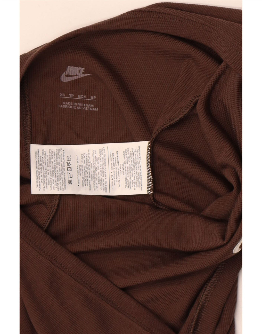 Nike Camiseta corta para mujer UK 4 XS Marrón Poliéster
