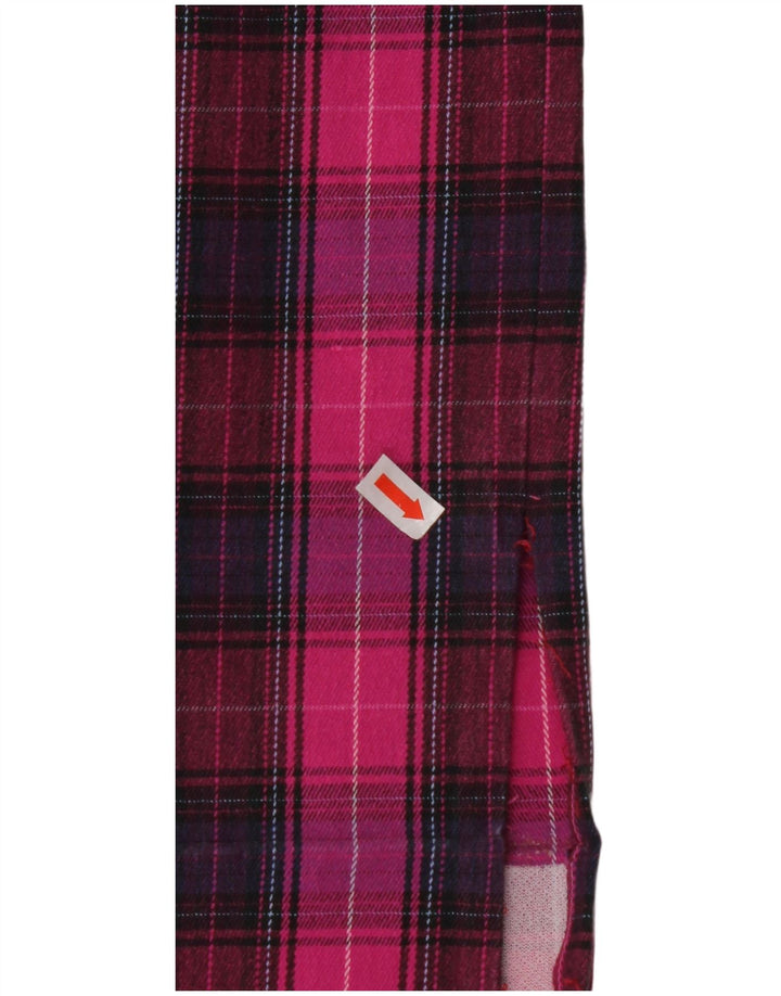 MOSCHINO Pantalones casuales rectos para mujer UK 10 Small W28 L28 Pink Check