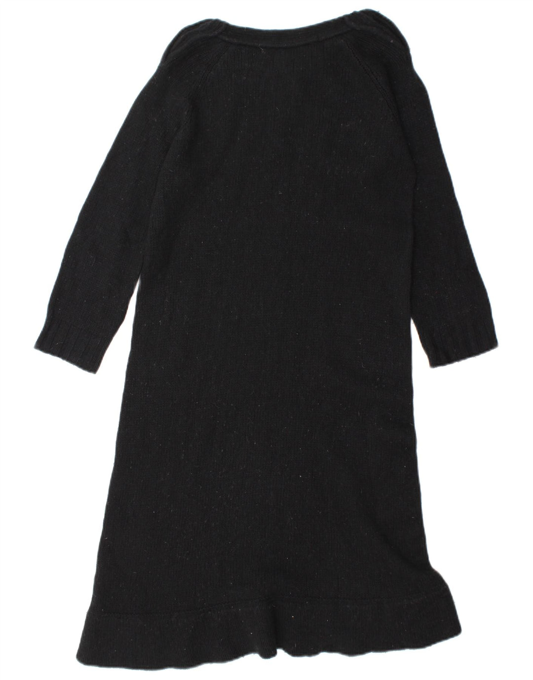 Zara Mujer Vestido Jersey UK 40 Mediano Lana Negra