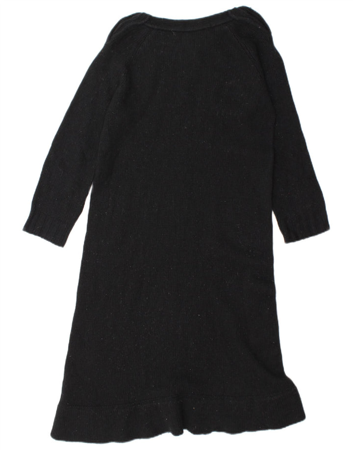 Zara Mujer Vestido Jersey UK 40 Mediano Lana Negra