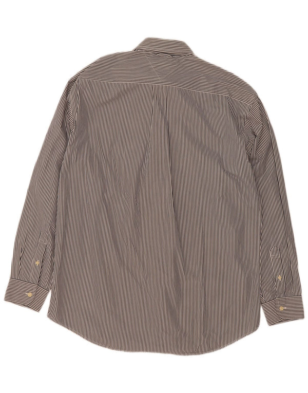 Tommy Hilfiger Camisa para hombre Talla 16 1/2 17 Grande Algodón a rayas negras