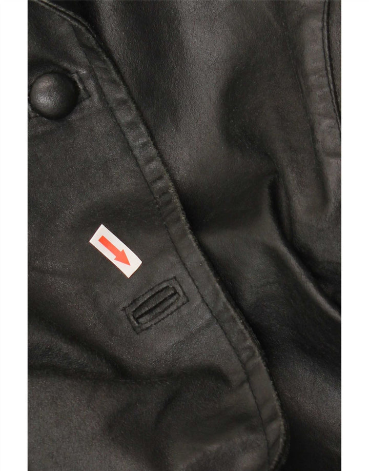 Bayside Chaqueta de cuero para mujer UK 10 Small Black