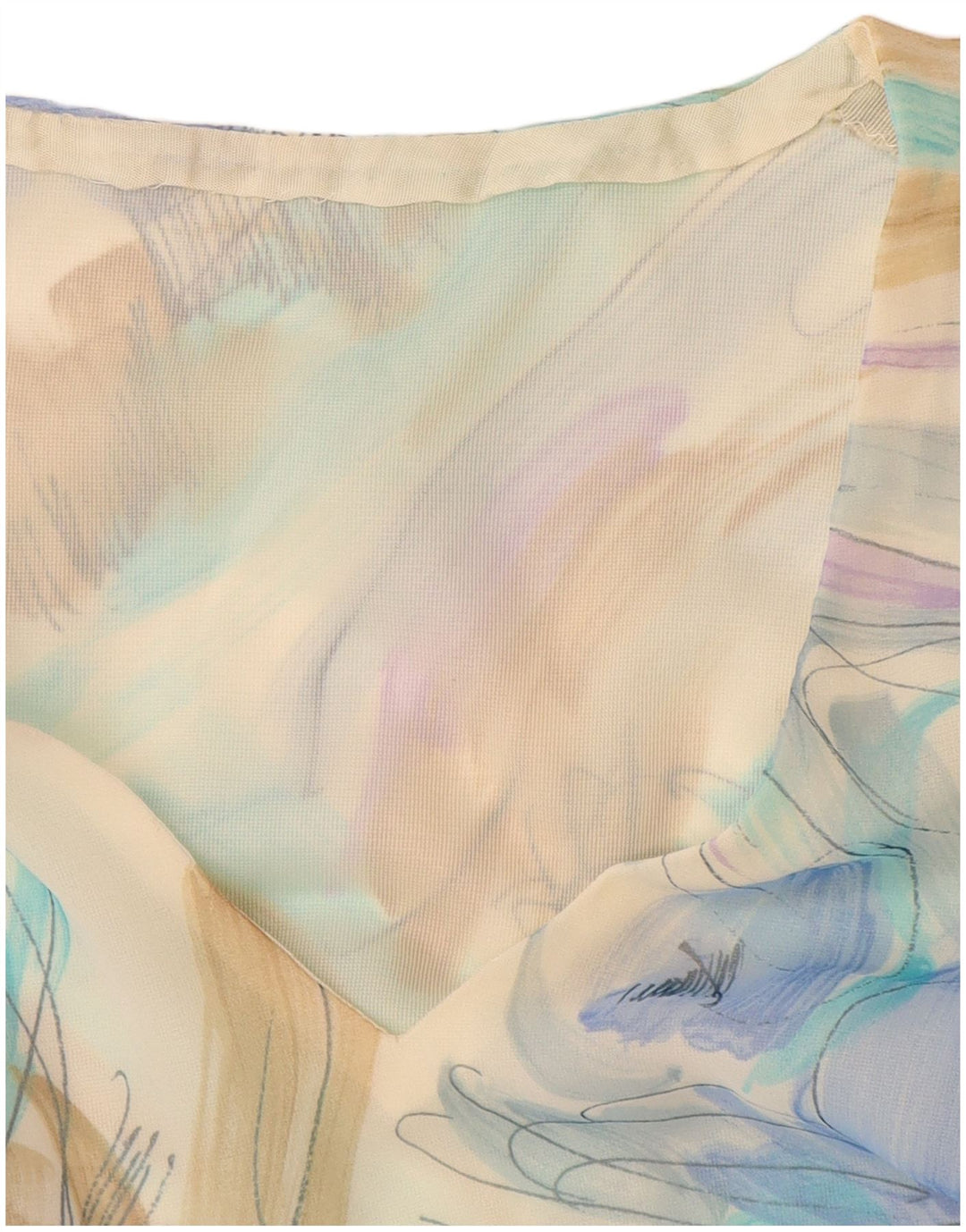 VINTAGE Mujer Patrón Abstracto Maxi Vestido Reino Unido 12 Azul Medio