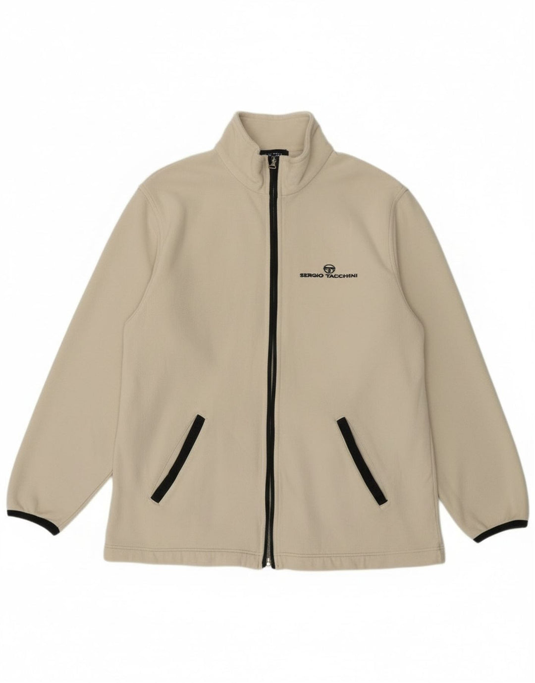 Sergio Tacchini Hombre Chándal Top Chaqueta Pequeña Blanco Roto