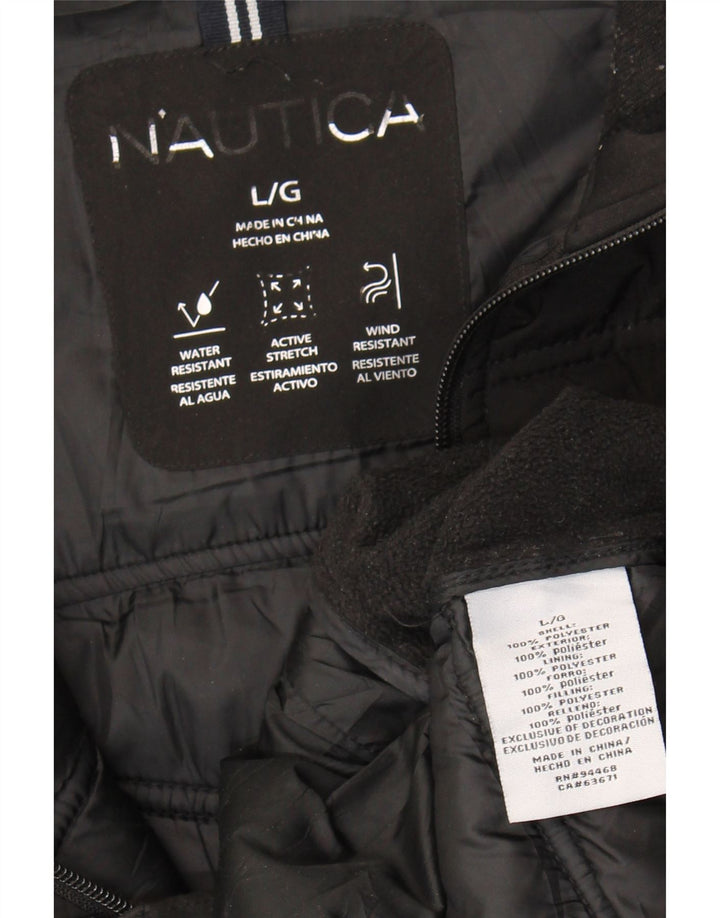 NAUTICA Mens Padded Jacket UK 40 Large Black Polyester Vintage Nautica and Second-Hand Nautica from Messina Hembry 