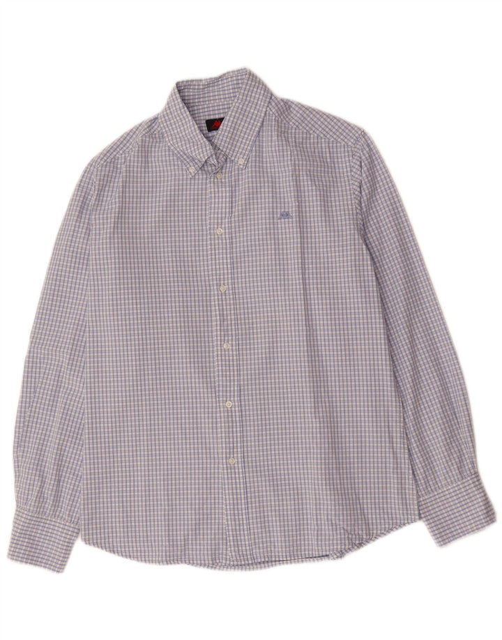 Camisa KAPPA para hombre de algodón a cuadros azul grande