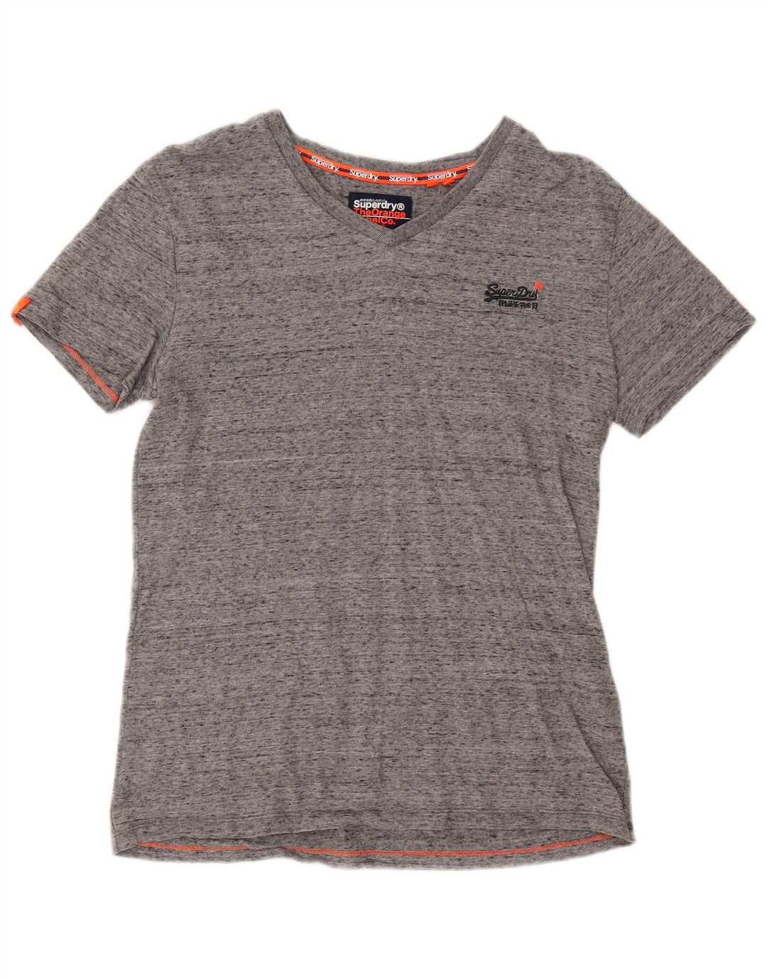 SUPERDRY Camiseta para hombre Top Small de algodón moteado gris