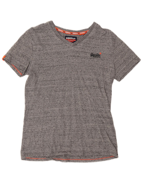 SUPERDRY Camiseta para hombre Top Small de algodón moteado gris