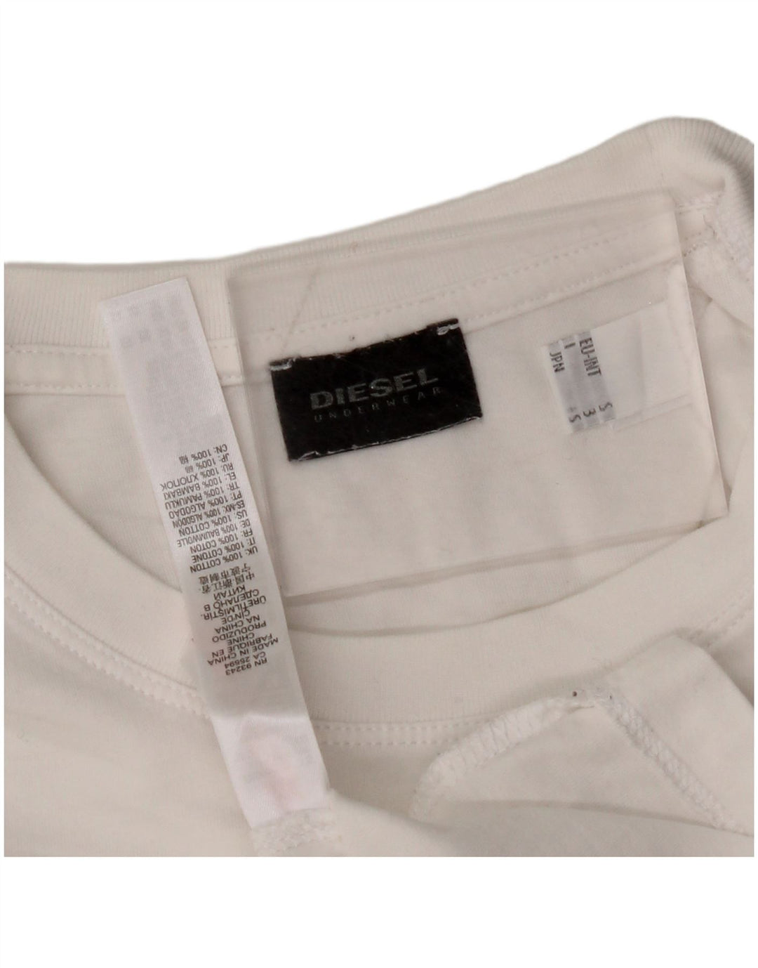 DIESEL Camiseta gráfica para hombre Top Small White Cotton