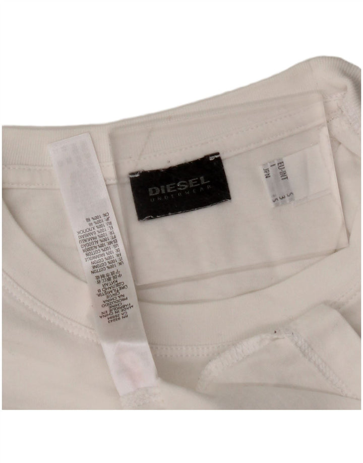 DIESEL Camiseta gráfica para hombre Top Small White Cotton