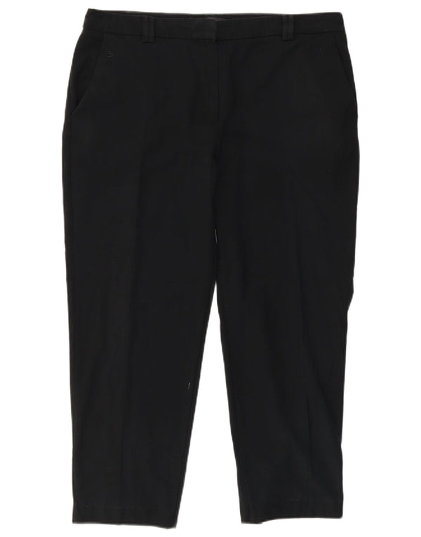 Marks & Spencer Pantalones chinos rectos para mujer UK 40 Large W36 L26 Negro