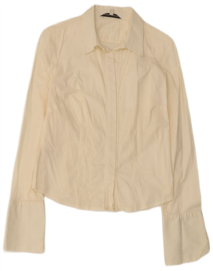 Laura Ashley Camisa formal para mujer UK 12 Algodón beige medio
