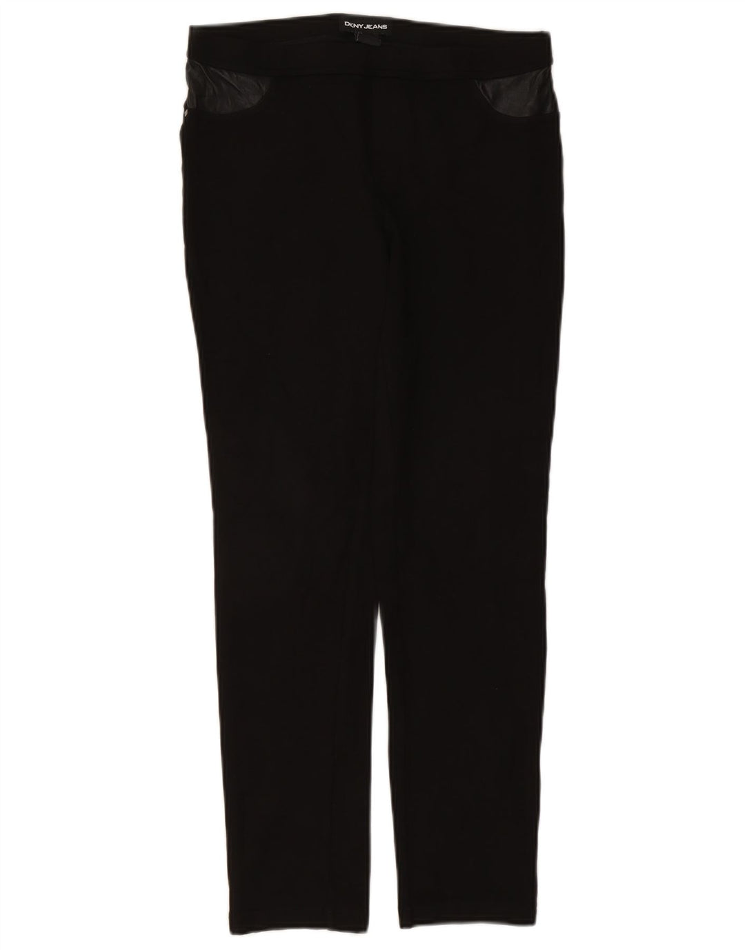 Dkny Mujer Pantalones Casuales Slim Medium W30 L27 Viscosa Negra