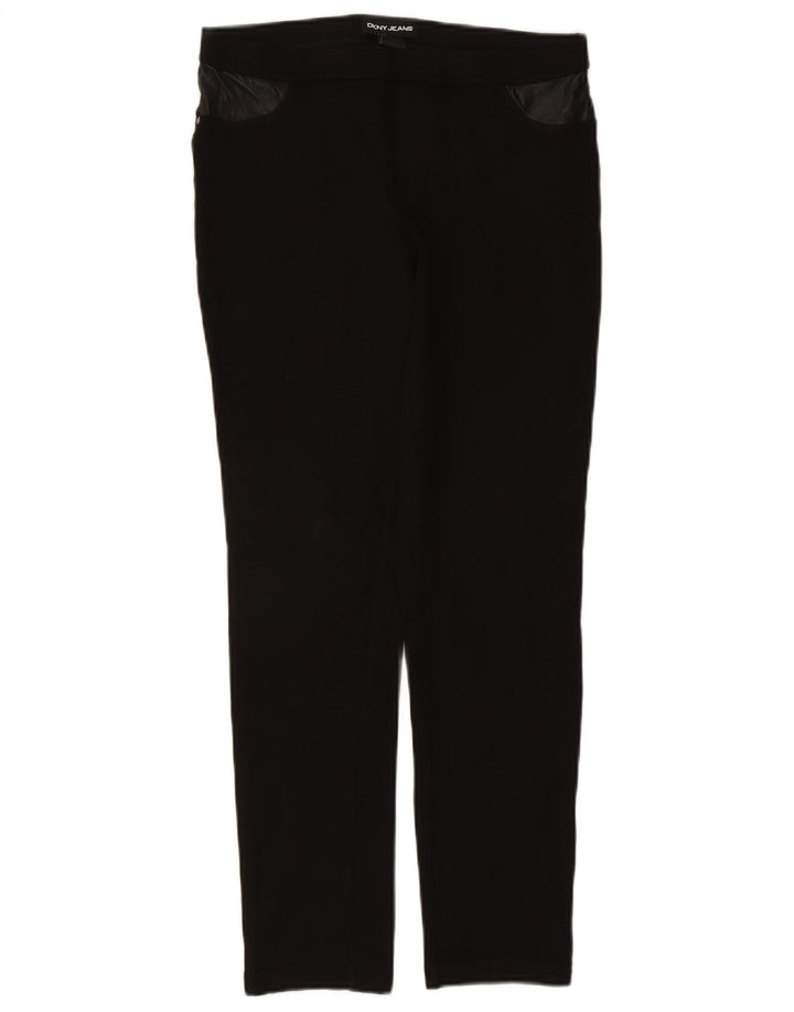 Dkny Mujer Pantalones Casuales Slim Medium W30 L27 Viscosa Negra