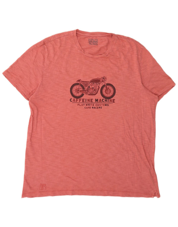 Camiseta gráfica para hombre Fat Face Top 2XL Algodón rosa