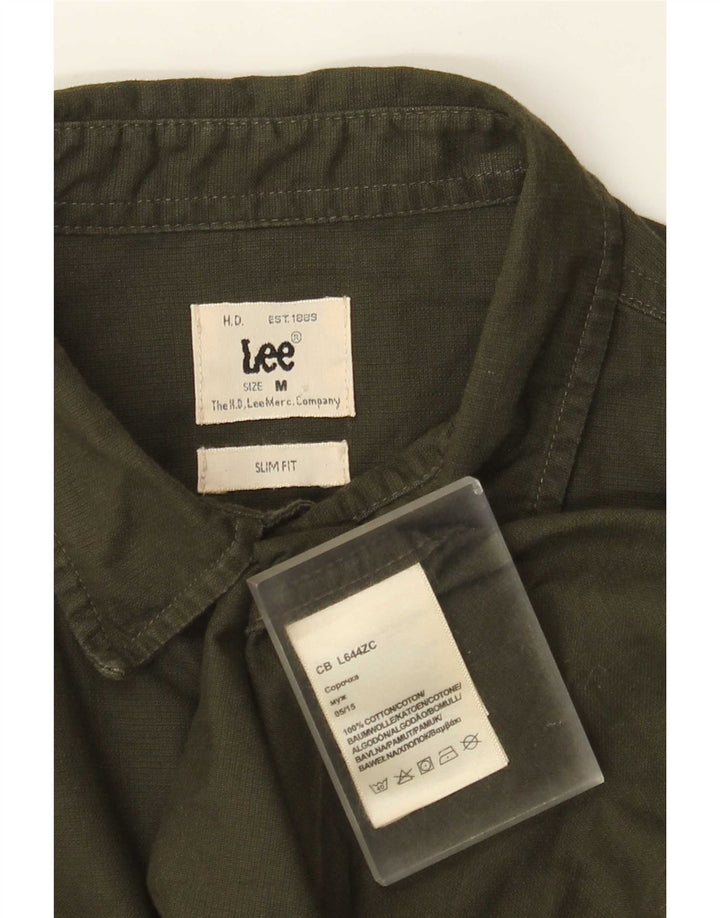 Camisa Lee Slim Fit De Algodón Caqui Medio |