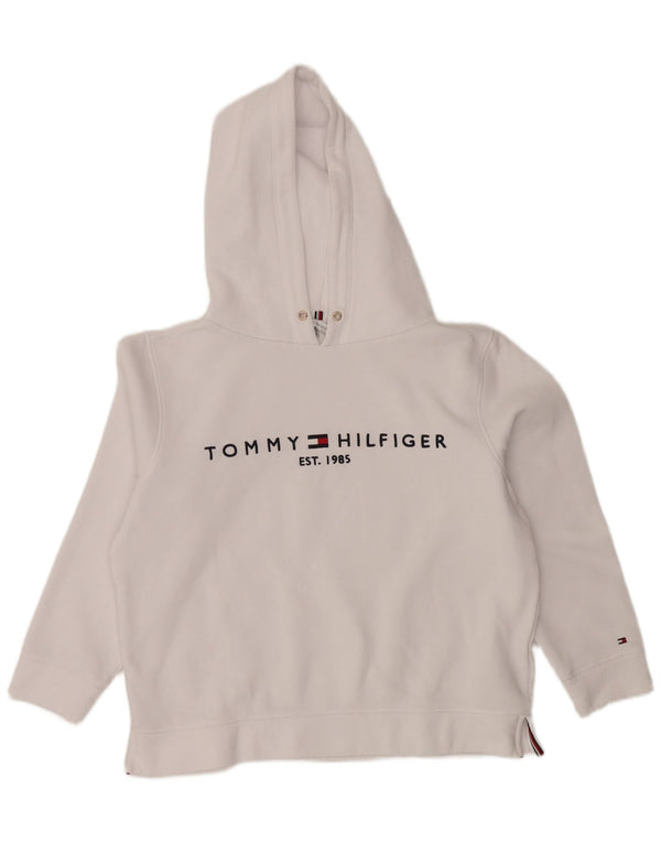 TOMMY HILFIGER Jersey con capucha y gráfico extragrande para mujer UK 40 Mediano Blanco