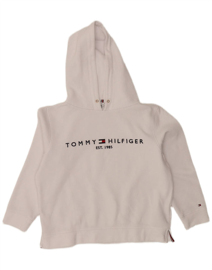 TOMMY HILFIGER Jersey con capucha y gráfico extragrande para mujer UK 40 Mediano Blanco