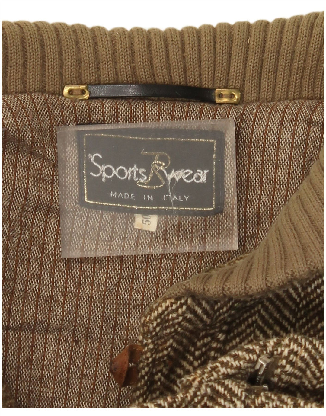 Radici Chaqueta bomber de punto para hombre IT 50 Large Khaki Herringbone