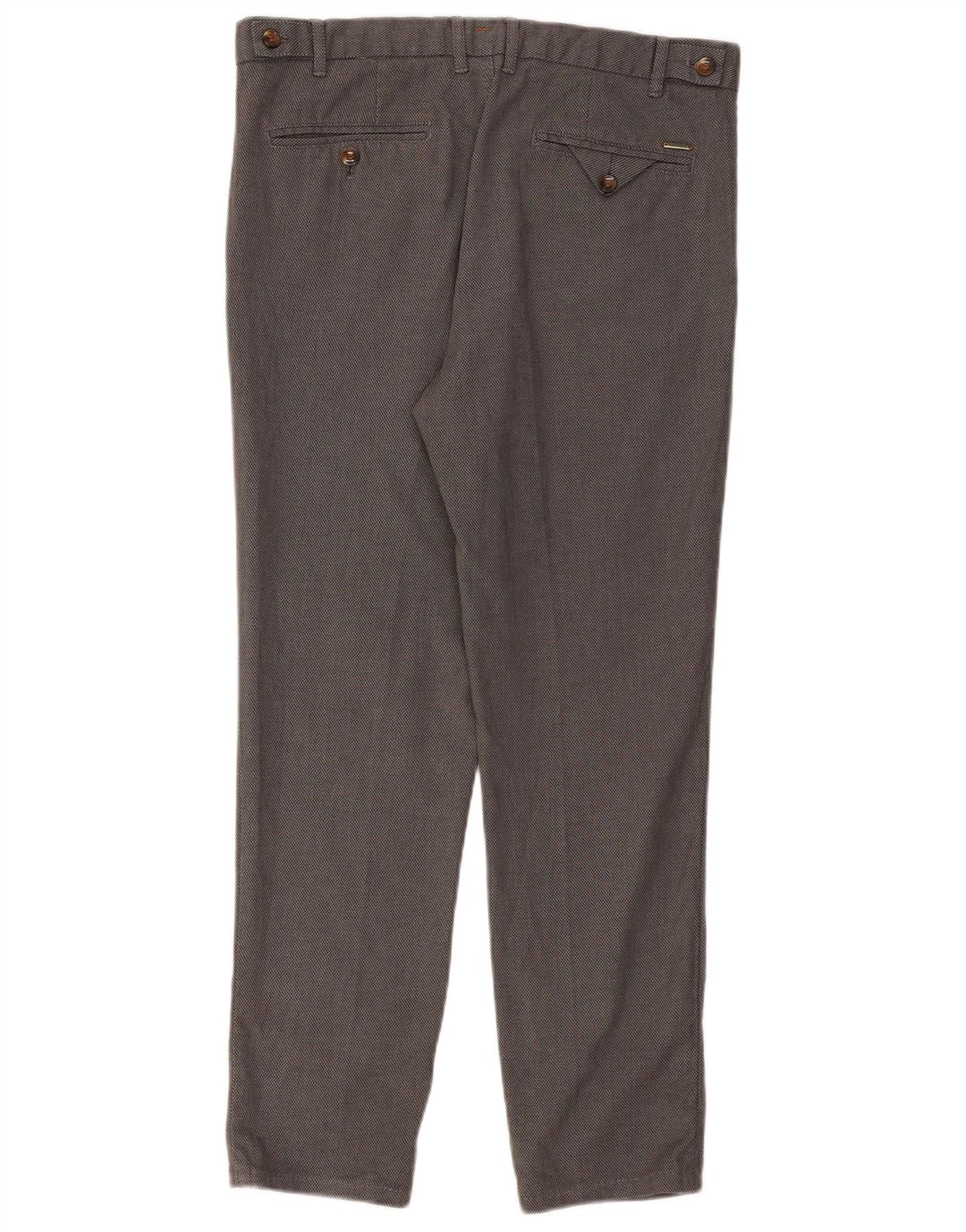 ZARA Pantalón de traje slim para hombre EU 42 Large W32 L28 Gris pata de gallo