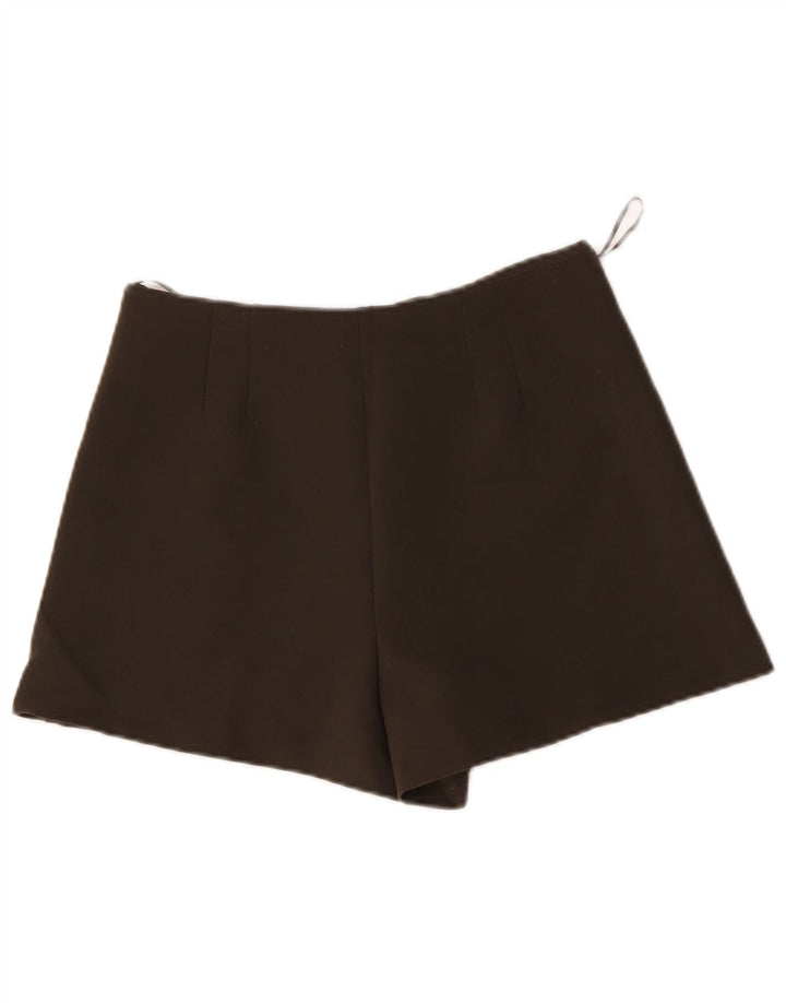 Zara Mujer Pantalones Cortos Casuales De Cintura Alta Mediano W28 Marrón