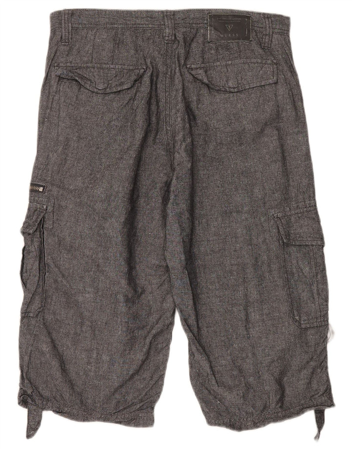 Guess Shorts Cargo Hombre W30 Lino Gris Medio