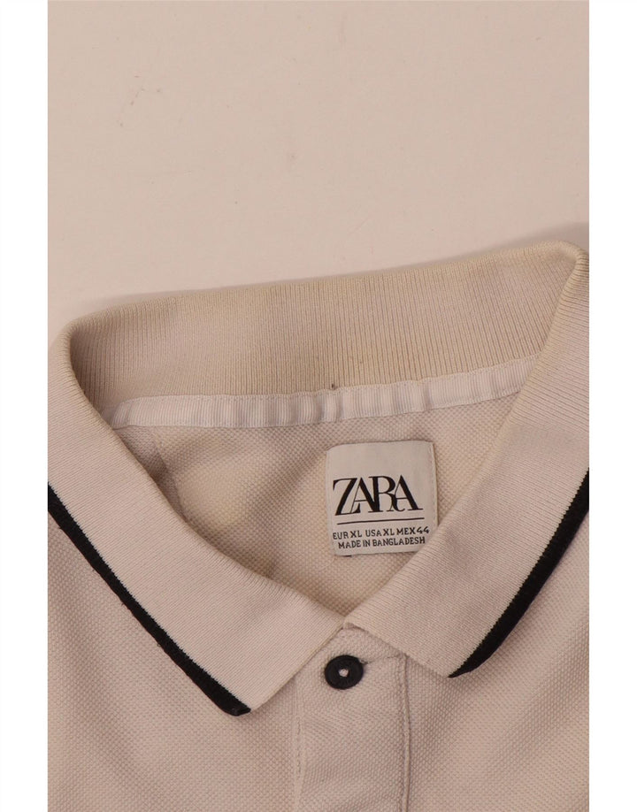 Zara Hombre Polo XL Blanco Colorblock