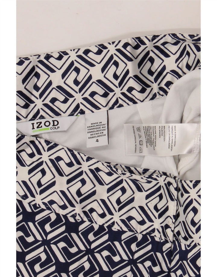 IZOD Minifalda para mujer US 4 Small W30 Azul marino Geométrico Poliéster