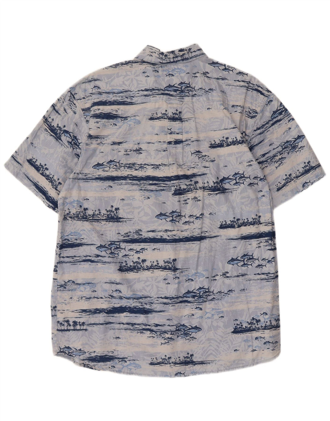 Columbia Camisa De Manga Corta Con Estampado Abstracto De Algodón Azul Medio |