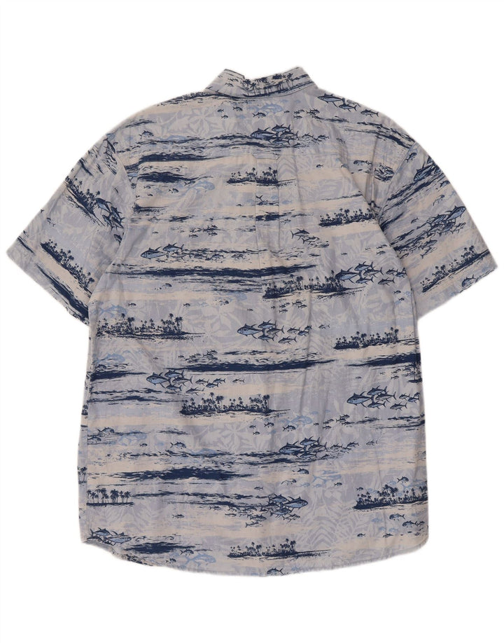 Columbia Camisa De Manga Corta Con Estampado Abstracto De Algodón Azul Medio |
