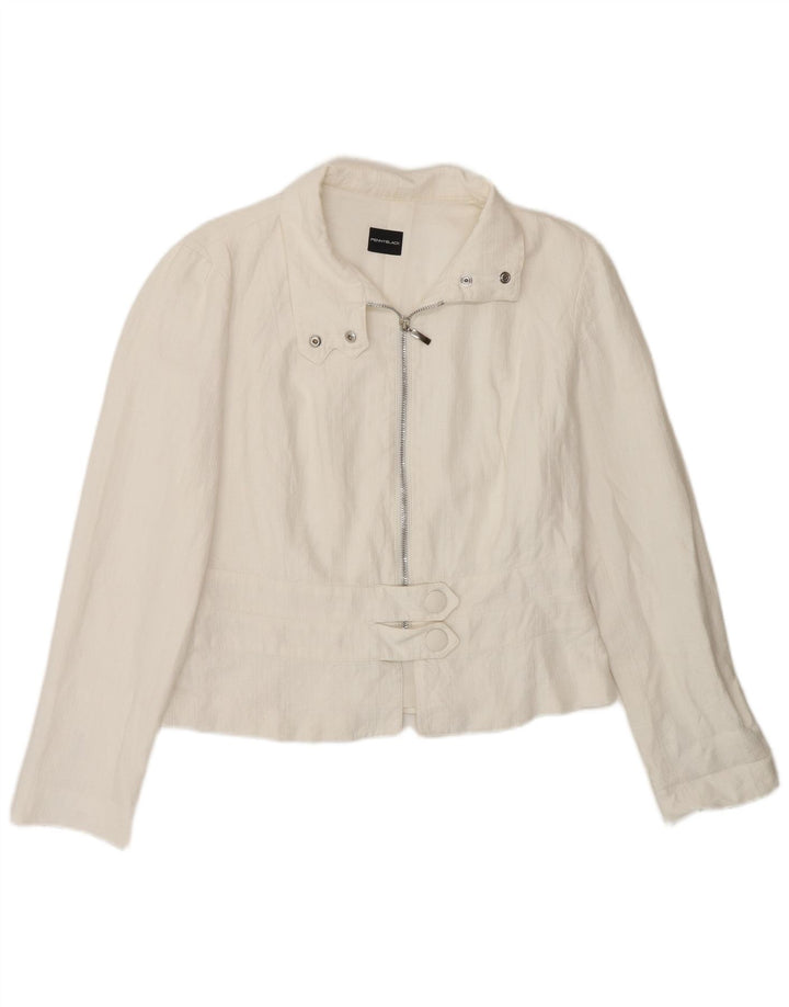 Penny Black - Chaqueta tipo blazer con cremallera completa para mujer, talla 40, talla mediana, color blanco