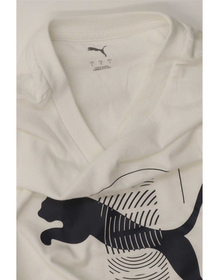 Puma - Camiseta gráfica para hombre, talla grande, color blanco