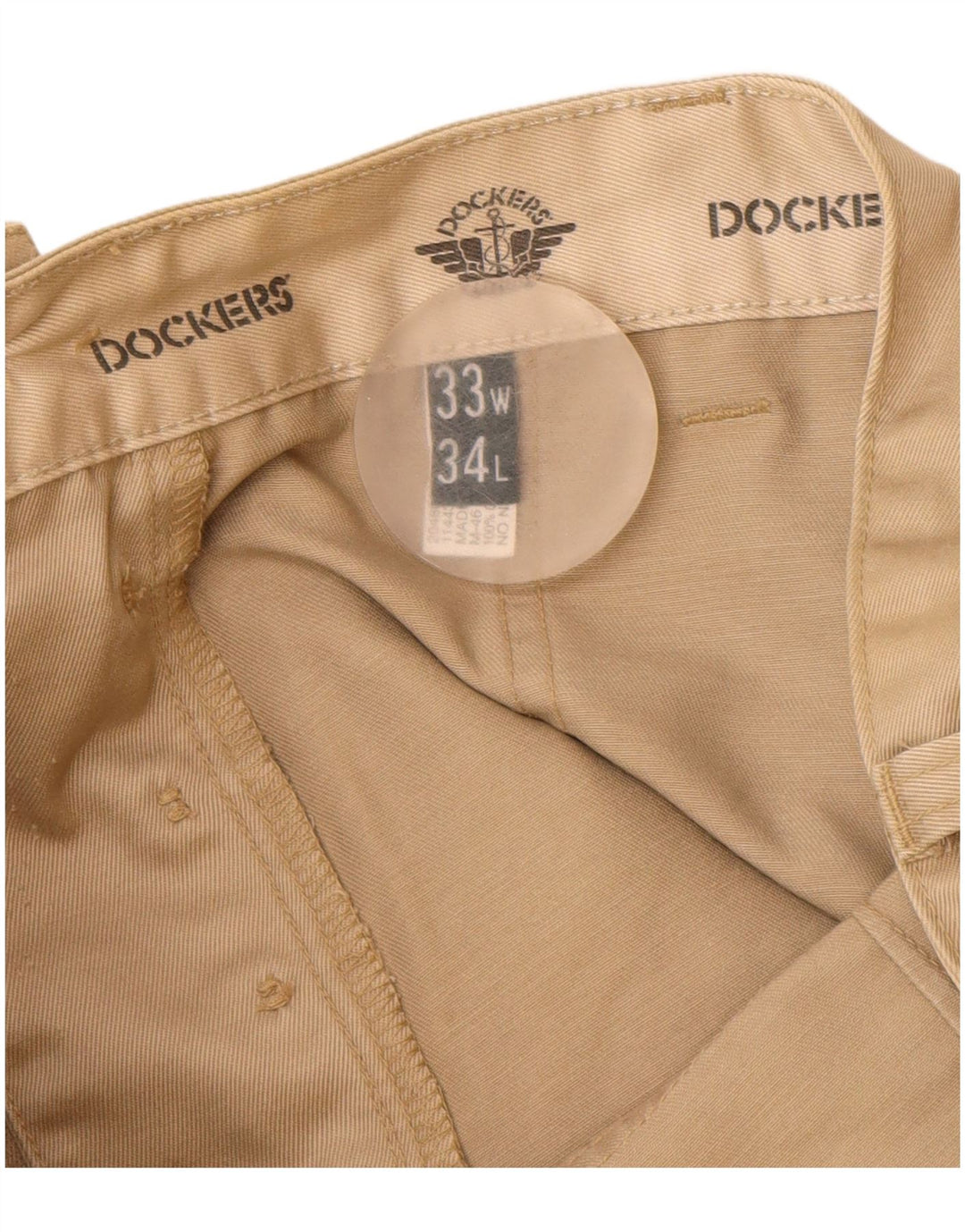 Dockers Pantalones cargo rectos para hombre W33 L34 Algodón beige