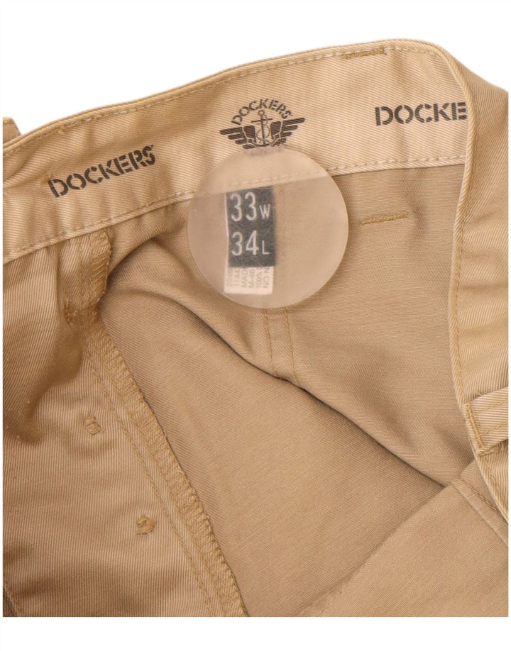 Dockers Pantalones cargo rectos para hombre W33 L34 Algodón beige
