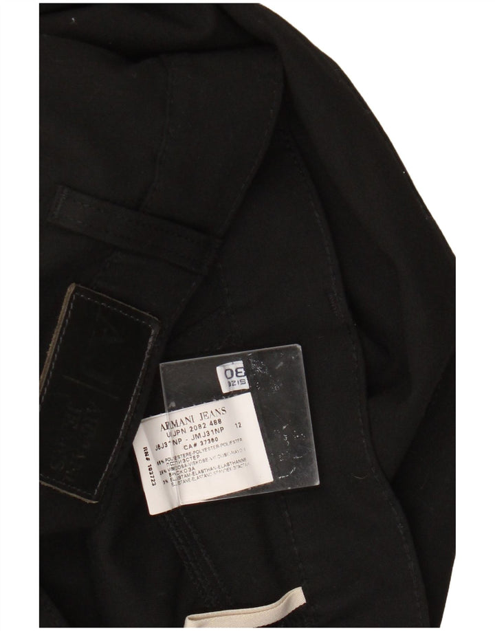 Armani Mujer Pantalones Casuales Slim W30 L30 Poliéster Negro