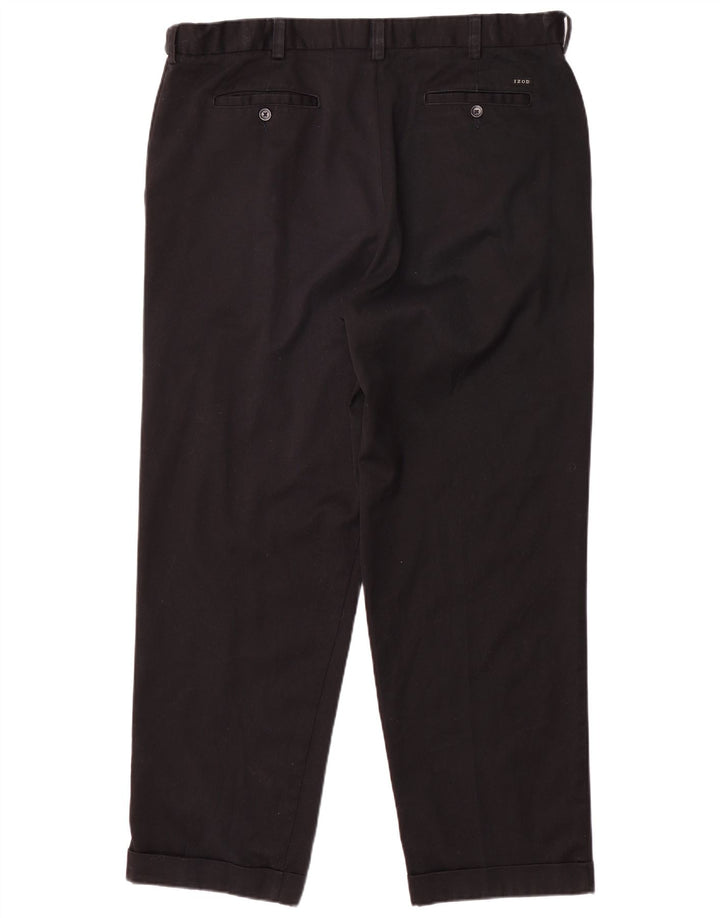 Pantalón chino con pinzas Izod para hombre W38 L31 Poliéster negro