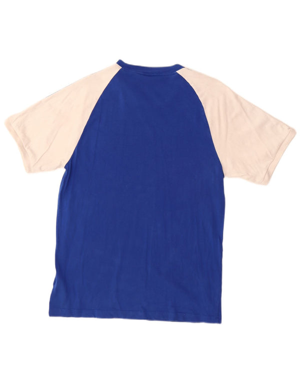 Adidas Hombre Camiseta Top Azul Medio Colorblock Algodón