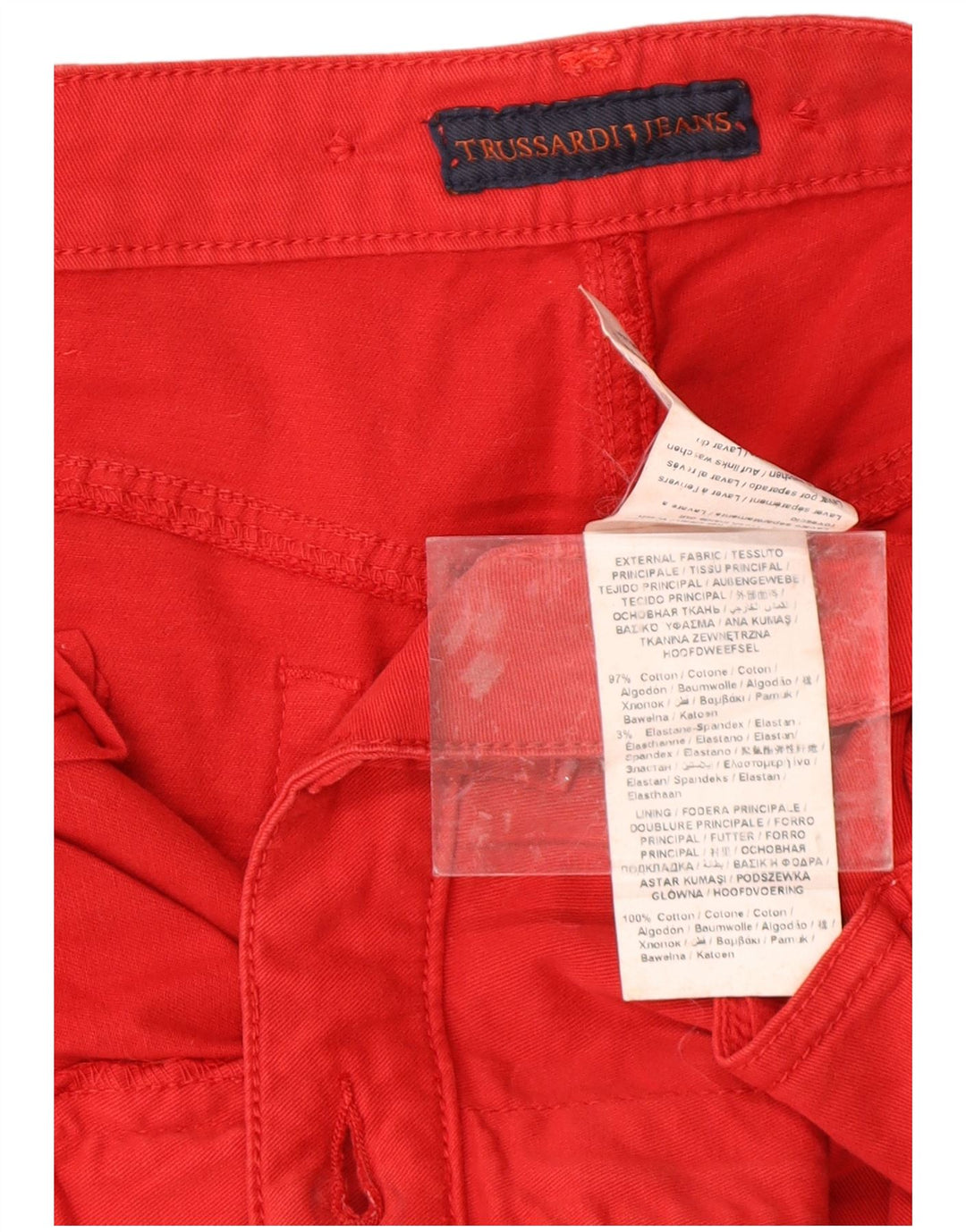 TRUSSARDI Pantalones informales rectos para mujer W34 L26 Algodón rojo