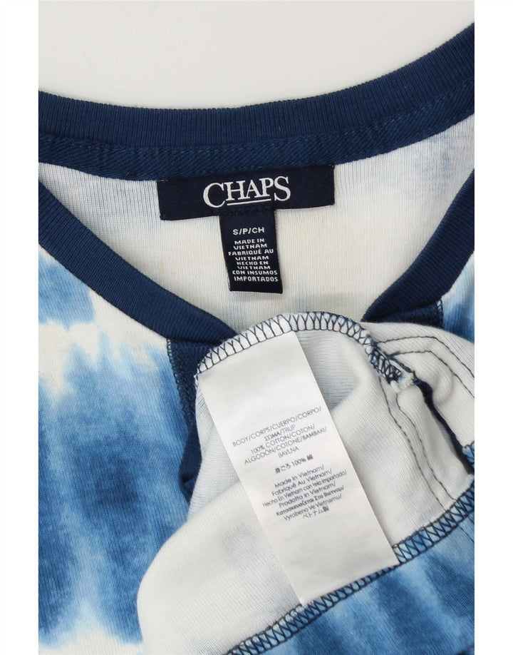 Chaps Vestido tipo camiseta para mujer UK 8 Small Blue Tie Dye Algodón