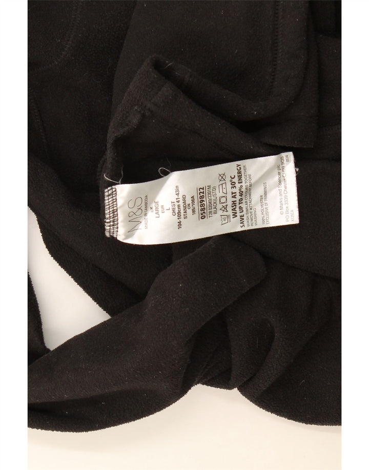 Marks & Spencer Chaqueta polar para hombre UK 40 Large Poliéster negro