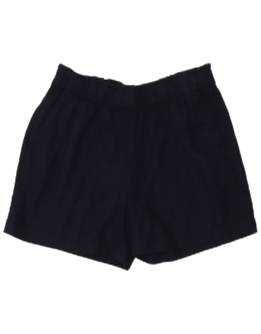 Marks & Spencer Pantalones cortos casuales para mujer UK 12 Medium W32 Azul marino Lino